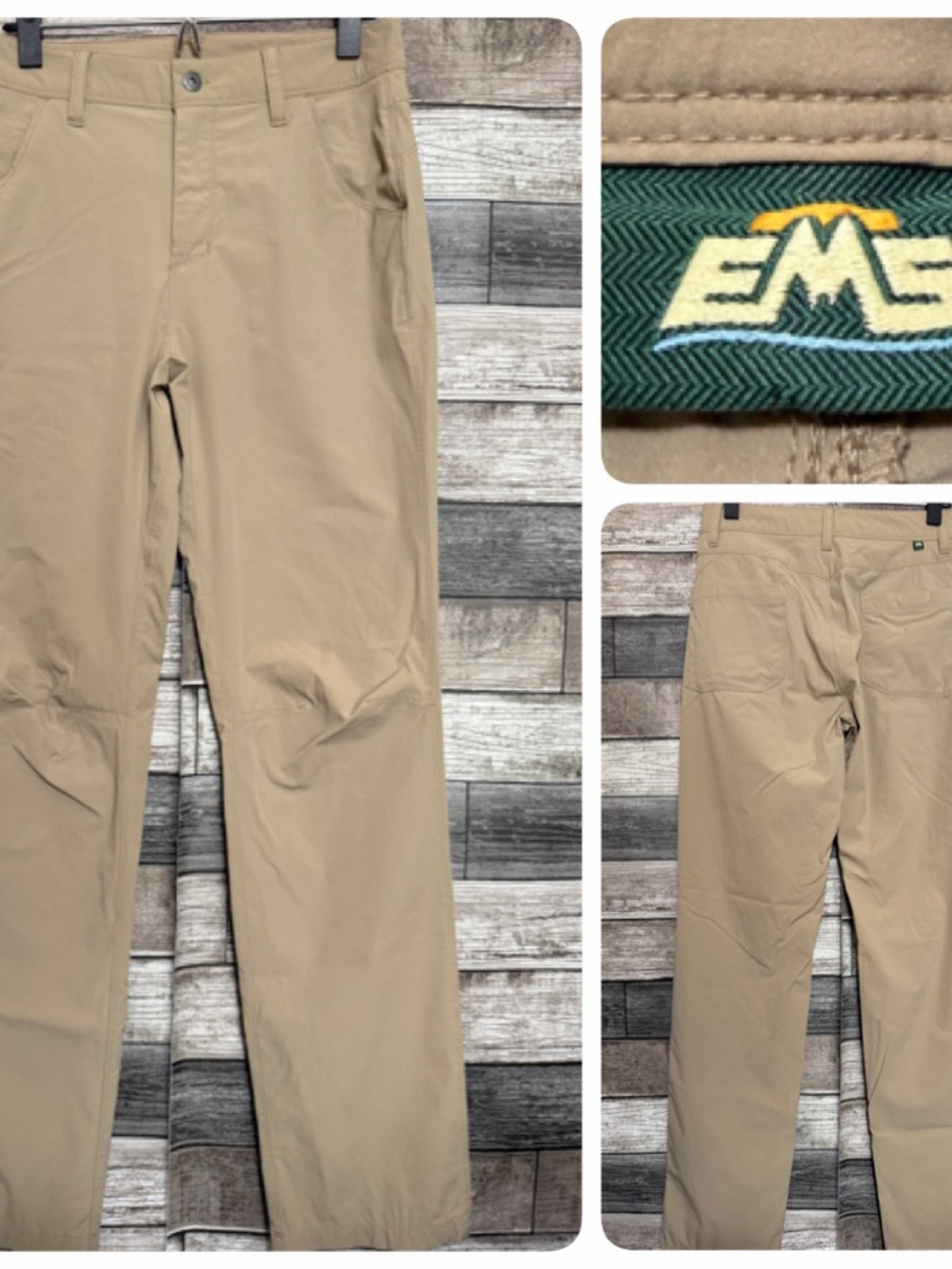 Eastern Mountain Sports EMS Hiking Pants Men’s 30x32 Tan Stretch Cargo Pocket